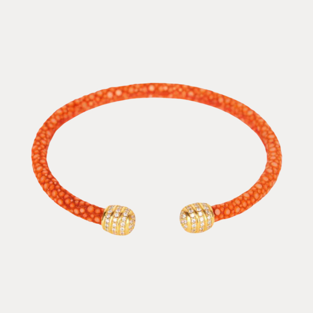 Iman Slim Stingray Cuff With Gold Studded End Caps | BuDhaGirl